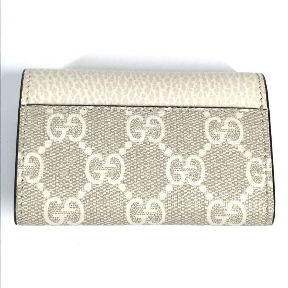 GUCCI 456118 logo GG 6 Key Case Key 6P Key Case PVC/Leather Beige - Picture 2 of 12